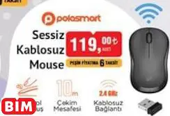 Polosmart Sessiz Kablosuz Mouse