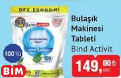 Bind Activit Bulaşık Makinesi Tableti