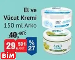 Arko El Ve Vücut Kremi