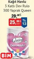 Queen Kağıt Havlu 3 Katlı Dev Rulo