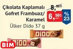 Ülker Dido Çikolata Kaplamalı Gofret Frambuaz/ Karamel