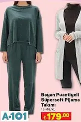 Puantiyeli Süpersoft Pijama Takımı Kadın