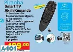 Piranha Smart Tv Akıllı Kumanda