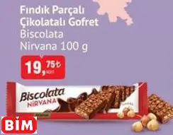 Biscolata Nirvana Fındık Parçalı Çikolatalı Gofret