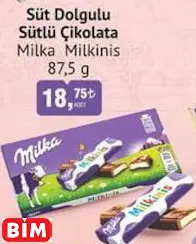 Milka Milkinis Süt Dolgulu Sütlü Çikolata