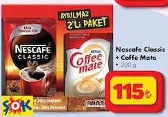 Nescafe Classic Kahve + Coffe Mate 200 G