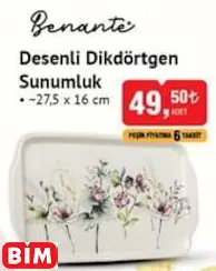 Benante Desenli Dikdörtgen Sunumluk Benante Desenli Dikdörtgen Sunumluk