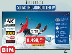 Dijitsu 50 İnç UHD Android Led Tv Akıllı Televizyon