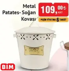 Metal Patates- Soğan Kovası