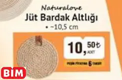 Naturalove Jüt Bardak Altlığı