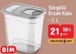 Sürgülü Erzak Kabı Sürgülü Erzak Kabı