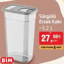 Sürgülü Erzak Kabı Sürgülü Erzak Kabı