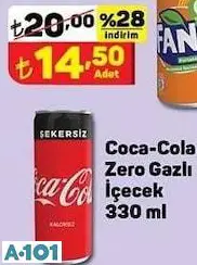 Coca Cola Zero Gazlı İçecek 330 Ml