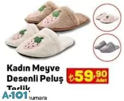 Juno Kadın Meyve Desenli Peluş Terlik