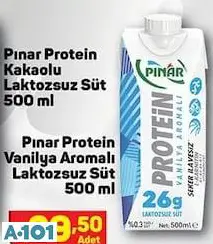 Pınar Protein Vanilya Aromalı Laktozsuz Süt 