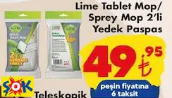 Lime Tablet Mop/ Sprey Mop 2’Li Yedek Paspas
