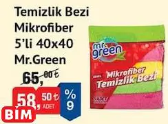Mr.Green Temizlik Bezi Mikrofiber 5’Li 40X40