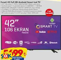 Fenoti 42 Full HD Android Smart Led TV Akıllı Televizyon