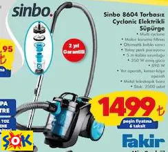 Sinbo 8604 Torbasız Cyclonic Elektrikli Süpürge