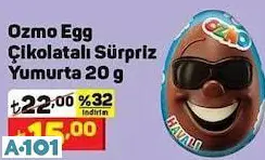 Ozmo Egg Çikolatalı Sürpriz Yumurta