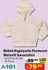 Bebek Kapüşonlu Fermuarlı Wellsoft Sweatshirt
