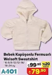 bebek kapüşonlu fermuarlı wellsoft sweatshirt