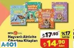 hayvanlı aktivite çıkartma kitapları