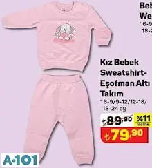 Kız Bebek Sweatshirt Eşofman Altı Takım