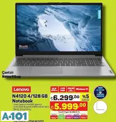 lenovo n4120 128 gb notebook laptop dizüstü bilgisayar