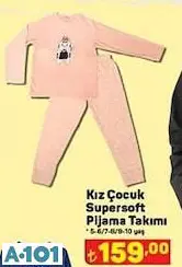 kız çocuk süpersoft pijama takımı