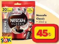 Nescafe Classic Kahve 20x2 g