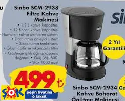 Sinbo SCM-2938 Filtre Kahve Makinesi