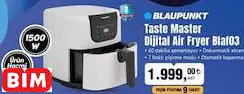 Blaupunkt Taste Master Dijital Air Fryer Airfryer Blaf03