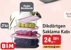 Dikdörtgen Saklama Kabı