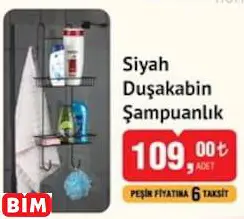 Okyanus Home Siyah Duşakabin Şampuanlık