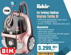 Fakir Toz Torbasız Süpürge Veyron Turbo Xl