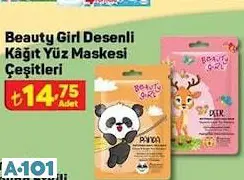 Beauty Girl Desenli Kağıt Yüz Maskesi