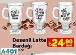 Desenli Latte Bardağı