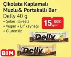 Delly Çikolata Kaplamalı Muzlu& Portakallı Bar