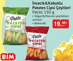 Patito İncecik&Kabuklu Patates Cipsi Çeşitleri