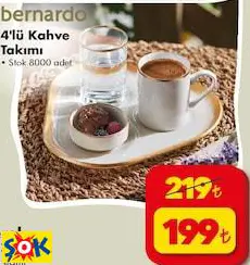 bernardo 4'lü Kahve Takımı