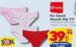 chantale Kız Çocuk Desenli Slip Külot 2’li