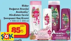 Elidor Doğanın Enerjisi Avokado/ Hindistan Cevizi Şampuan+Saç Kremi • 500 ml + 200 ml