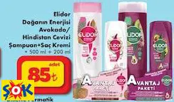 Elidor Doğanın Enerjisi Avokado/ Hindistan Cevizi Şampuan+Saç Kremi • 500 Ml + 200 Ml