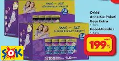 Orkid Anne Kız Paketi Gece Extra 56’lı Gece&Gündüz 64’lü