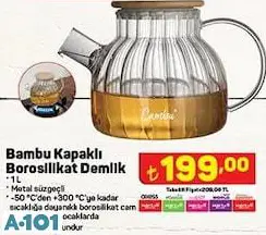 Bambu Kapaklı Borosilikat Yağlık