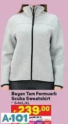 Bayan Tam Fermuarlı Scuba Sweatshirt