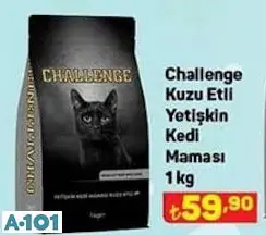 challenge kuzu etli yetişkin kedi maması 1kg