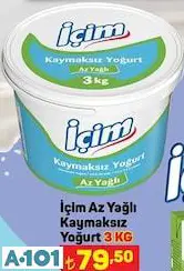 İçim Az Yağlı Kaymaksız Yoğurt 3Kg