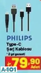 philips type-c şarj kablosu